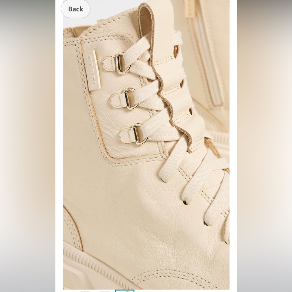 Sorel Cream Platform Combat Boots - Picture 5 of 13